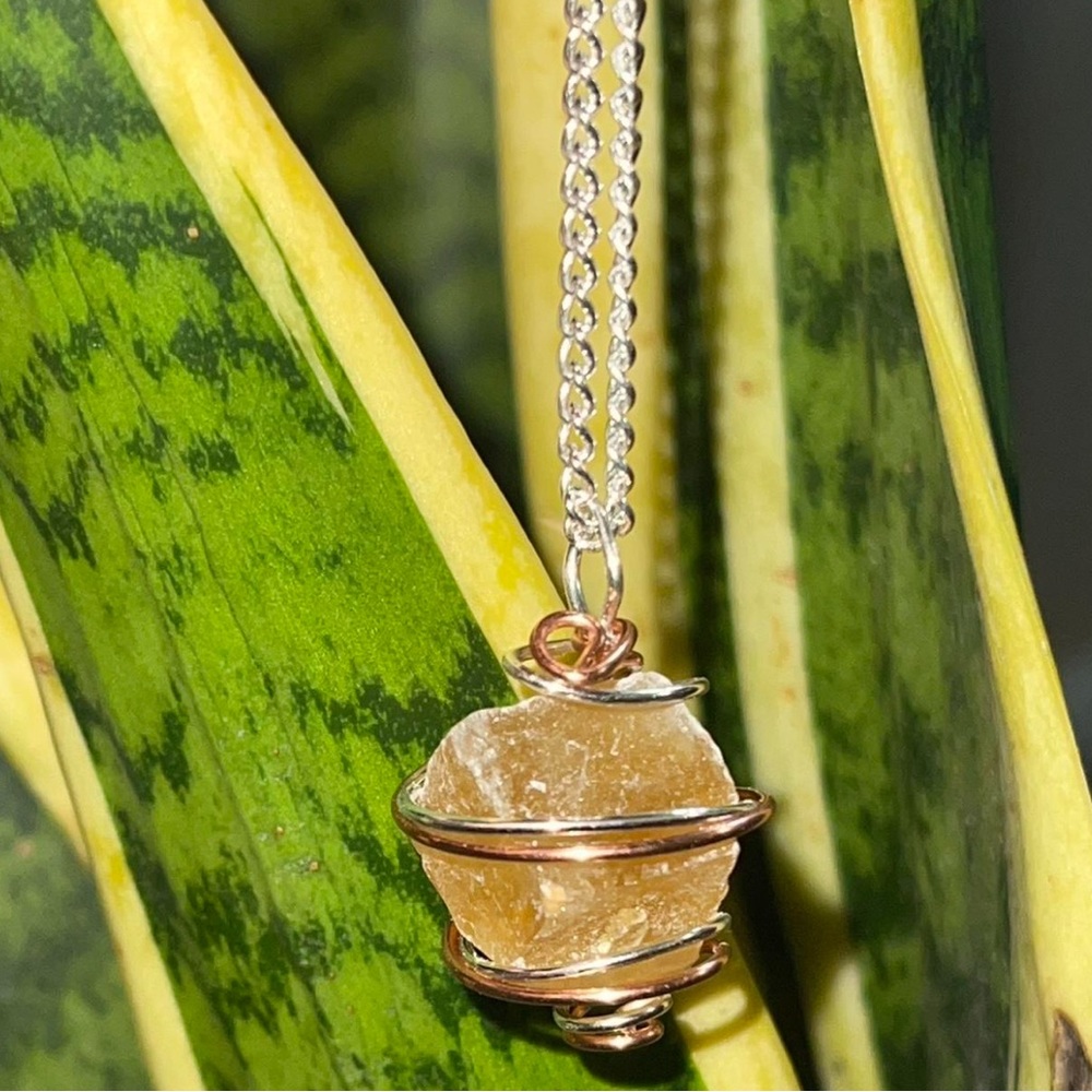 Honey Calcite Crystal Necklace